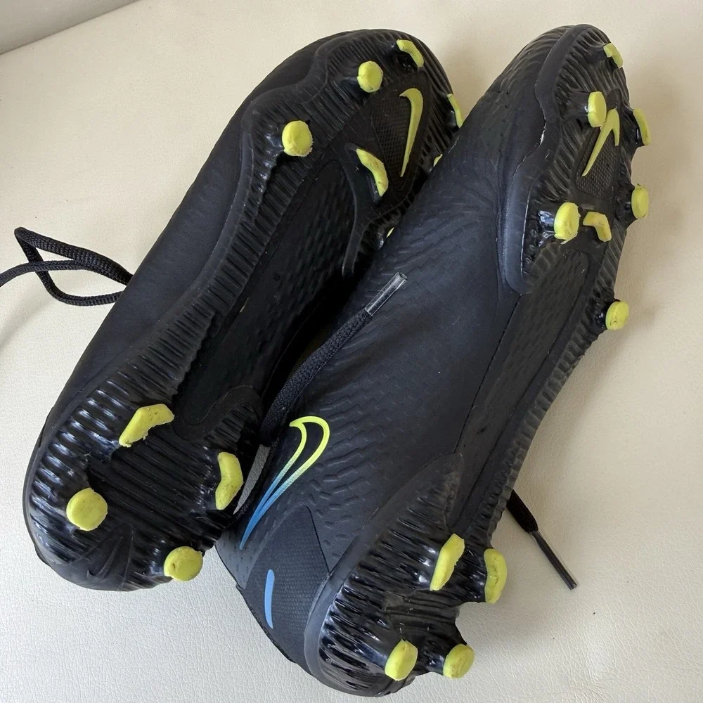 Nike Phantom GT/club FG/MG soccer Cleats Black Volt Blue Youth 3Y CK8476-090